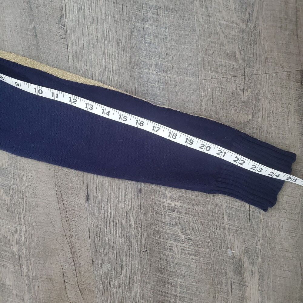 Ralph Lauren Women's Sweater Size XL Navy Gold Racing Stripe Cotton Pony Logo - Picture 6 of 6